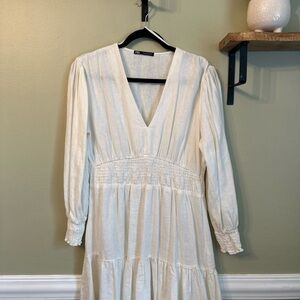 Zara white long sleeve dress